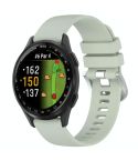 For Garmin Approach S50 20mm Liquid Glossy Silver Buckle Silicone Watch Band(Green)