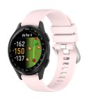 For Garmin Approach S50 20mm Liquid Glossy Silver Buckle Silicone Watch Band(Light Pink)