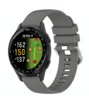 For Garmin Approach S50 20mm Liquid Glossy Silver Buckle Silicone Watch Band(Dark Gray)