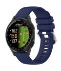 For Garmin Approach S50 20mm Liquid Glossy Silver Buckle Silicone Watch Band(Dark Blue)