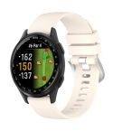 For Garmin Approach S50 20mm Liquid Glossy Silver Buckle Silicone Watch Band(Starlight)