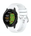 For Garmin Approach S50 20mm Liquid Glossy Silver Buckle Silicone Watch Band(White)