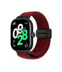 For Redmi Watch 5 / Xiaomi Smart Band 9 Pro Magnetic Buckle Loop Braided Watch Band(Black Red)
