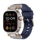 For Apple Watch 42 / 44 / 45 / 46 / 49mm Metal Connector Explorer Silicone Watch Band(Titanium Blue)
