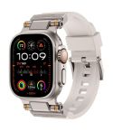 For Apple Watch 42 / 44 / 45 / 46 / 49mm Metal Connector Explorer Silicone Watch Band(Titanium Starlight)