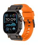 For Apple Watch 46mm / 49mm / 45mm / 44mm Kalebol Outdoor Explorer Metal Connector TPU Watch Band(Black Orange)