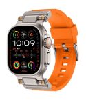 For Apple Watch 46mm / 49mm / 45mm / 44mm Kalebol Outdoor Explorer Metal Connector TPU Watch Band(Titanium Orange)