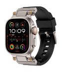 For Apple Watch 46mm / 49mm / 45mm / 44mm Kalebol Outdoor Explorer Metal Connector TPU Watch Band(Titanium Black)