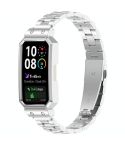 For Huawei Band 10 / 10 NFC / 9 / 9 NFC Watch Frame Integrated Three Beads Stainless Steel Watch Band(Silver)