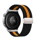 22mm Striped Magnetic Buckle Nylon Watch Band(Black Orange)