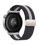 22mm Striped Magnetic Buckle Nylon Watch Band(Grey White)