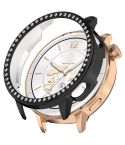For OPPO Watch X2 Mini Single Row Diamond Half Coverage Hollow PC Watch Protective Case(Black)