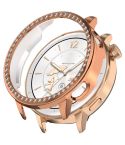 For OPPO Watch X2 Mini Single Row Diamond Half Coverage Hollow PC Watch Protective Case(Rose Gold)