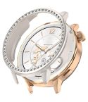For OPPO Watch X2 Mini Single Row Diamond Half Coverage Hollow PC Watch Protective Case(Frosted Starlight)