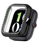 For vivo Watch GT / iQOO Watch GT Single Row Diamond Half Coverage Hollow PC Watch Protective Case(Black)
