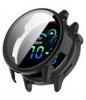 For Garmin Vivoactive 6 Tempered Film Integrated PC Watch Protective Case(Black)