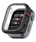 For Huawei Watch D2 Single Row Diamond Half Coverage Hollow PC Watch Protective Case(Black)