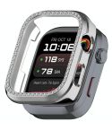 For Huawei Watch D2 Single Row Diamond Half Coverage Hollow PC Watch Protective Case(Silver)