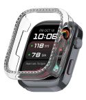 For Huawei Watch D2 Single Row Diamond Half Coverage Hollow PC Watch Protective Case(Transparent)