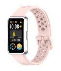 For Huawei Band 10 / 9 / 8 Metal Head Round Hole Nail Button Silicone Watch Band(Pink)