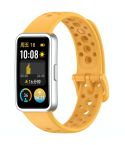 For Huawei Band 10 / 9 / 8 Metal Head Round Hole Nail Button Silicone Watch Band(Yellow)