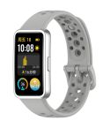 For Huawei Band 10 / 9 / 8 Metal Head Round Hole Nail Button Silicone Watch Band(Gray)