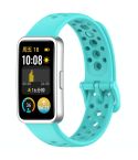 For Huawei Band 10 / 9 / 8 Metal Head Round Hole Nail Button Silicone Watch Band(Teal Green)