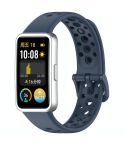 For Huawei Band 10 / 9 / 8 Metal Head Round Hole Nail Button Silicone Watch Band(Topa Blue)