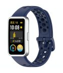 For Huawei Band 10 / 9 / 8 Metal Head Round Hole Nail Button Silicone Watch Band(Original Blue)