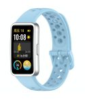 For Huawei Band 10 / 9 / 8 Metal Head Round Hole Nail Button Silicone Watch Band(Cloud Blue)