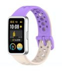 For Huawei Band 10 / 9 / 8 Metal Head Round Hole Nail Button Silicone Watch Band(Starlight +Purple)