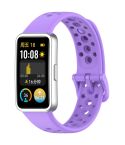 For Huawei Band 10 / 9 / 8 Metal Head Round Hole Nail Button Silicone Watch Band(Lilac)