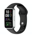 For Huewei Band 10 / 9 / 8 Reverse Buckle Glossy Silicone Watch Band(Black)