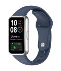 For Huewei Band 10 / 9 / 8 Reverse Buckle Glossy Silicone Watch Band(Topa Blue)