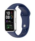 For Huewei Band 10 / 9 / 8 Reverse Buckle Glossy Silicone Watch Band(Dark Blue)