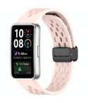 For Huawei Band 10 / 9 / 8 Hole Style Fold Magnetic Buckle Silicone Watch Band(Pink)