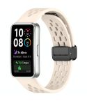 For Huawei Band 10 / 9 / 8 Hole Style Fold Magnetic Buckle Silicone Watch Band(Starlight)