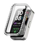 For Huawei Band 10 / 9 / 8 Single Row Diamond Tempered Film Integrated PC Watch Case(Transparency)
