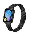 For Xiaomi Mi Band 8 Pro Five Beads Slingshot Buckle Steel Watch Band(Black)