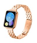 For Xiaomi Mi Band 8 Pro Five Beads Slingshot Buckle Steel Watch Band(Rose Gold)