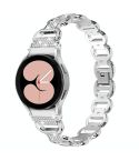 For Samsung Galaxy Watch 7 40mm / 44mm Metal Head Oval Diamond Stainless Steel Watch Band(Silver)