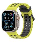 For Apple Watch 46mm / 49mm / 45mm / 44mm Ocean Double-row Hole Two-color Silicone Watch Band(Lemon Gray)