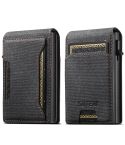 Suteni Denim Pattern Button Automatically Pops Out the Card Box(Black)