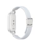 For Xiaomi Smart Band 10 / 9 / 8 Metal Head Two Sections Nylon Braided Watch Band(Ceramic White)