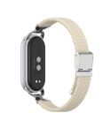 For Xiaomi Smart Band 10 / 9 / 8 Metal Head Two Sections Nylon Braided Watch Band(Starlight Color)