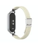 For Xiaomi Smart Band 10 / 9 / 8 Metal Head Two Sections Nylon Braided Watch Band(Colorful White)