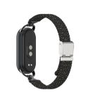 For Xiaomi Smart Band 10 / 9 / 8 Metal Head Two Sections Nylon Braided Watch Band(Colorful Black)