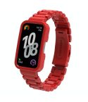 For Huawei Band  8 / 9 / 10 Watch Frame Integrated Three Beads Plastic Watch Band(Red)
