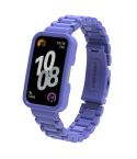 For Huawei Band  8 / 9 / 10 Watch Frame Integrated Three Beads Plastic Watch Band(Colorful Blue)