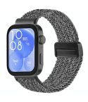 For Huawei Watch Fit 4 / Fit4 Pro / Fit3 Magnetic Buckle Loop Braid Watch Band(Black White Rhombus)